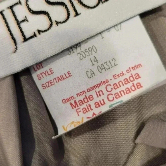 Jessica  Beige Pinstripe Pencil Skirt sz 14 - Picture 4 of 7